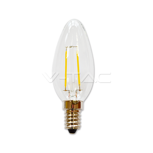 LED Крушка - 2W Filament E14 Кендъл Топло Бяла Светлина
