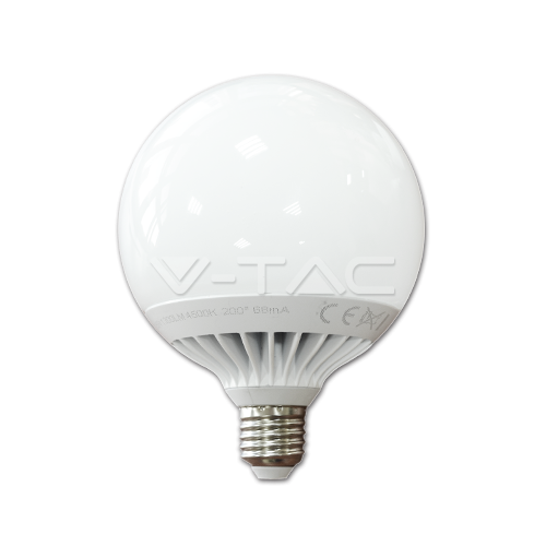 LED Крушка - 15W E27 G120 Глобус Термо Пластик Неутрално Бяла Светлина