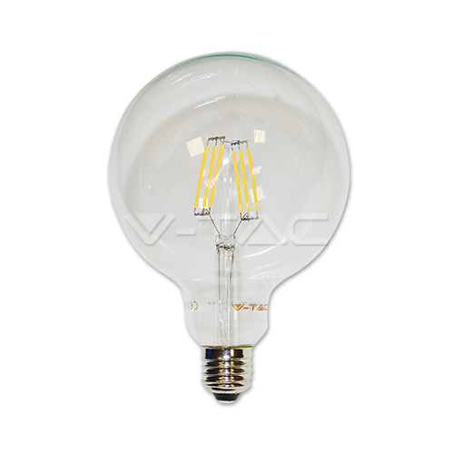 LED Крушка - 6W Filament E27 G125 Топло Бяла Светлина