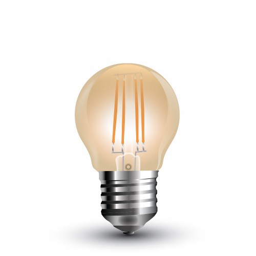 LED Крушка - 4W Filament E27 G45 Amber Топло Бяла Светлина
