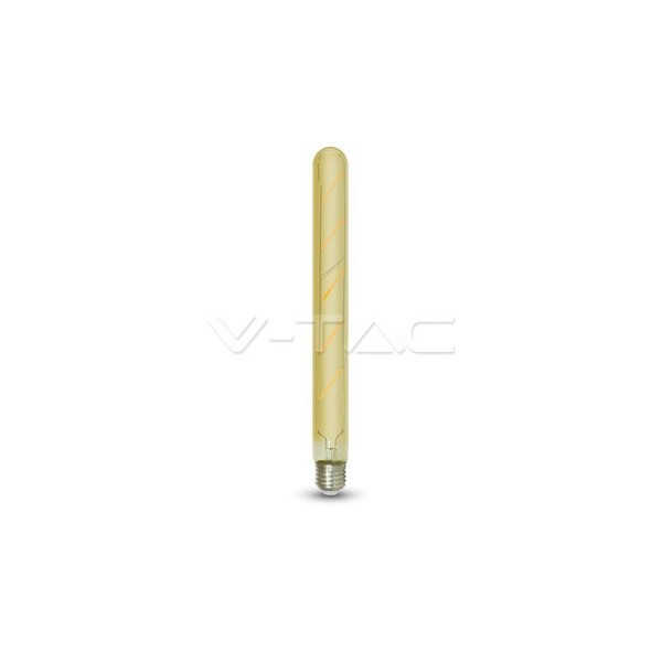 LED Крушка - 5W T30 E27 Filament Amber Покритие Топло Бяла Светлина