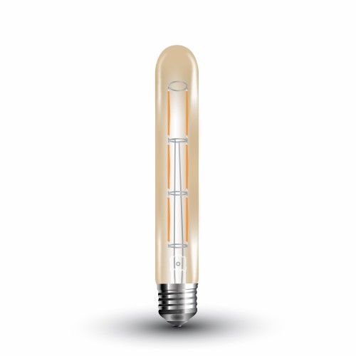 LED Крушка - 6W T30 E27 Filament Amber Покритие Топло Бяла Светлина
