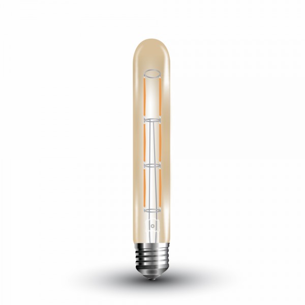 LED Крушка - 6W T30 E27 Filament Amber Покритие Топло Бяла Светлина