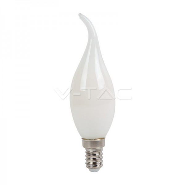 LED Крушка - 4W Filament E14 Кръст Бяло Покритие Кендъл Бяла Светлина