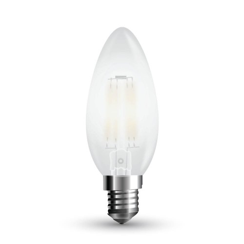 LED Крушка - 4W Filament E14 Кендъл Матирано Покритие Топло Бяла Светлина Димируема