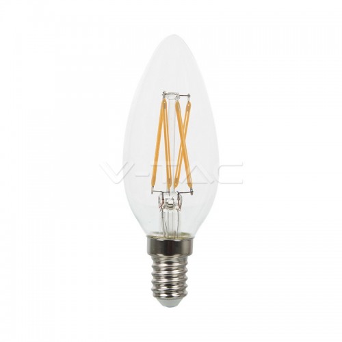 LED Крушка - 4W Filament E14 Кендъл Топло Бяла Светлина Димируема