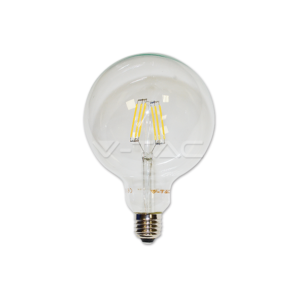 LED Крушка - 6W Filament E27 G125 Топло Бяла Светлина